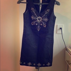 Short black embellished dress